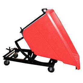 Plastic Self-Dumping Forklift Hopper W/ Caster Base 5/8 Cu. Yd. 750 Lbs. Cap. Red SD-5/8C RED