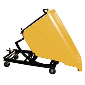 Plastic Self-Dumping Forklift Hopper W/ Caster Base 5/8 Cu. Yd. 750 Lbs. Cap. Yellow SD-5/8C YELLOW