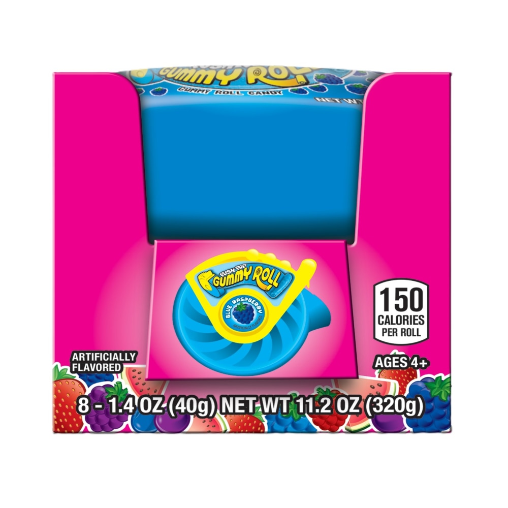 Bazooka Push Pop Gummy Rolls, 1.4 Oz, Box Of 8 Rolls MPN:TOP25500