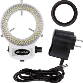 AmScope LED-144W-ZK White Adjustable 144-LED Ring Light Illuminator For Stereo Microscope LED-144W-ZK