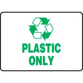 AccuformNMC™ Plastic Only Label w/ Recycle Sign Aluminum 10