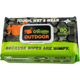 Crocodile Cloth® 100 Plant-Based Cloth Outdoor Cleaning Cloth Wipes 80 Wipes/Pack 6610-080 - Pkg Qty 8