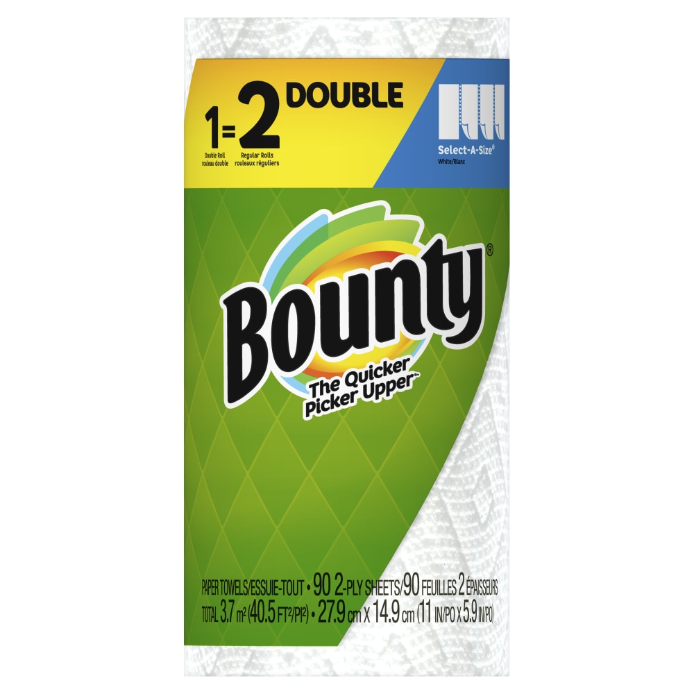 Bounty Select-A-Size 2 Ply Paper Towels, Double Roll, White, 90 Sheets Per Roll,  1 Count, 24 per case MPN:30772058152