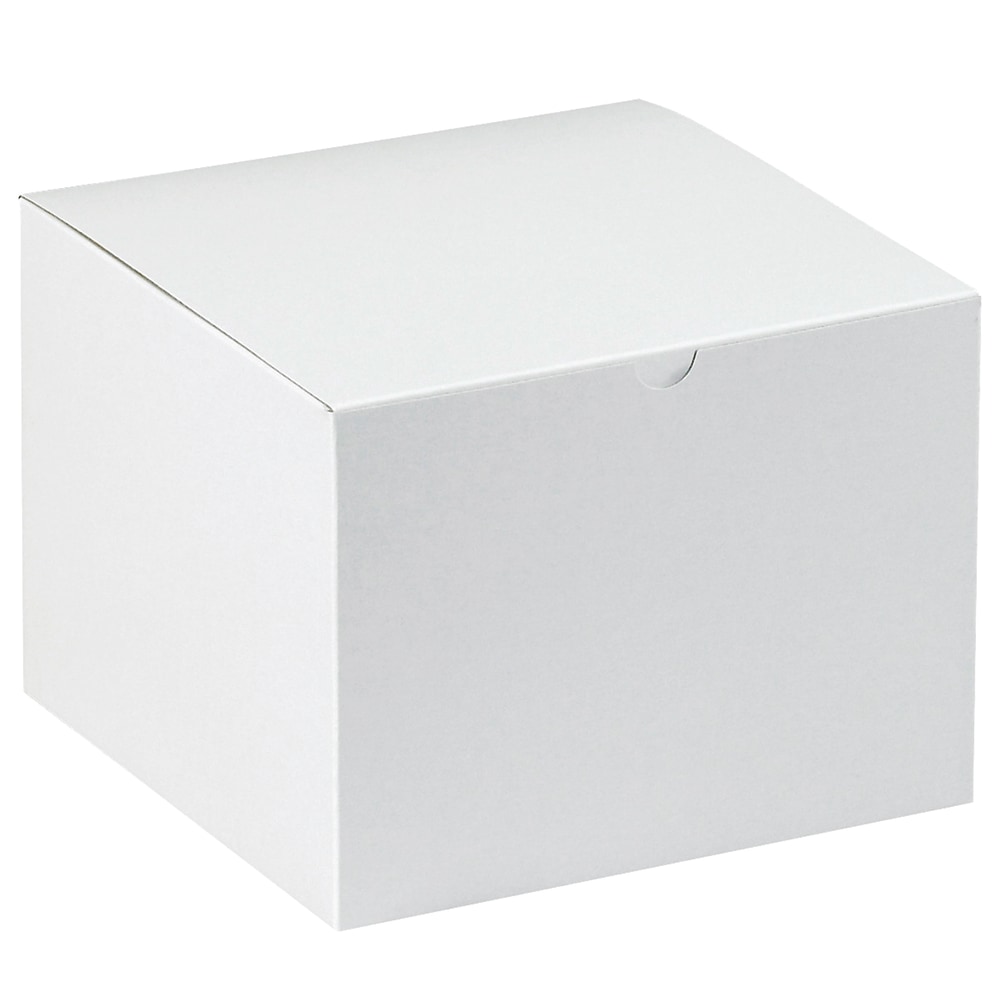 Office Depot Brand Gift Boxes, 8inL x 8inW x 6inH, 100% Recycled, White, Case Of 50 MPN:GB886