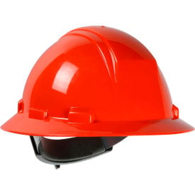 Kilimanjaro Type II Full Brim Hard Hat HDPE Shell 4-Pt Textile Suspension Ratchet Adjustment Org 280-HP642R-03