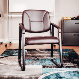 Interion® Reception Chair - Vinyl - Burgundy 787BY250