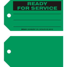 Brady® 86745 Ready For Service Tag 100/Pkg Cardstock 5-3/4