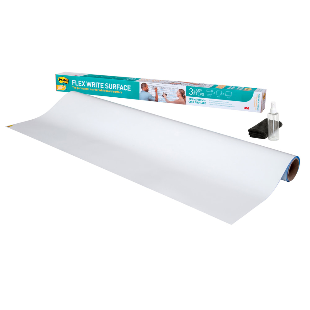 Post-it Easy Erase Permanent Marker Whiteboard Surface, 4 ft x 3 ft, Permanent Marker Wipes Away with Water MPN:FWS4X3