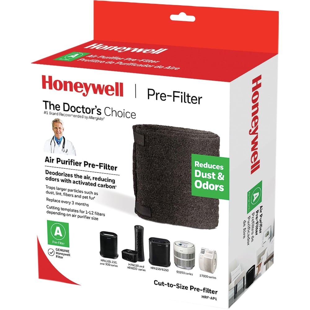 Honeywell Pre-Filter for Air Purifier - Activated Carbon - For Air Purifier - Remove Odor, Remove Dust, Remove Fabric Fiber, Remove Pet Hair, Remove Airborne Particles - 47in Height x 15.5in Width x 0.1in Depth MPN:HRFAP1V1CT
