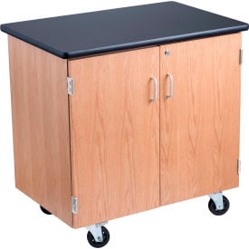 NPS Mobile Science Lab Storage Cabinet - Ash Wood with Black Laminate Top MSC2436