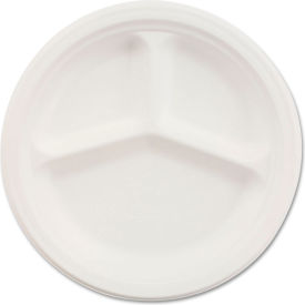 Chinet® 3-Compartment Paper Dinnerware Plates 10-1/4