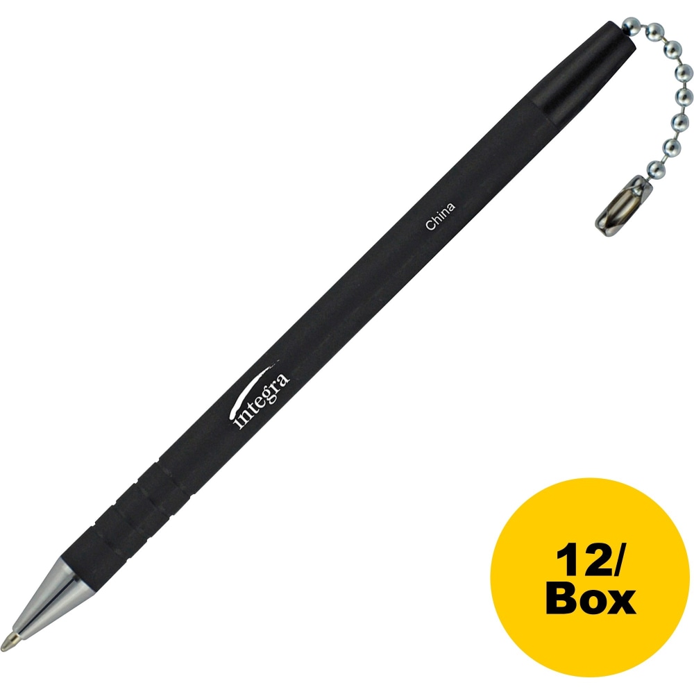 Integra Antimicrobial Replacement Counter Pen - Black - Rubber Barrel - 12 / Box MPN:38646BX
