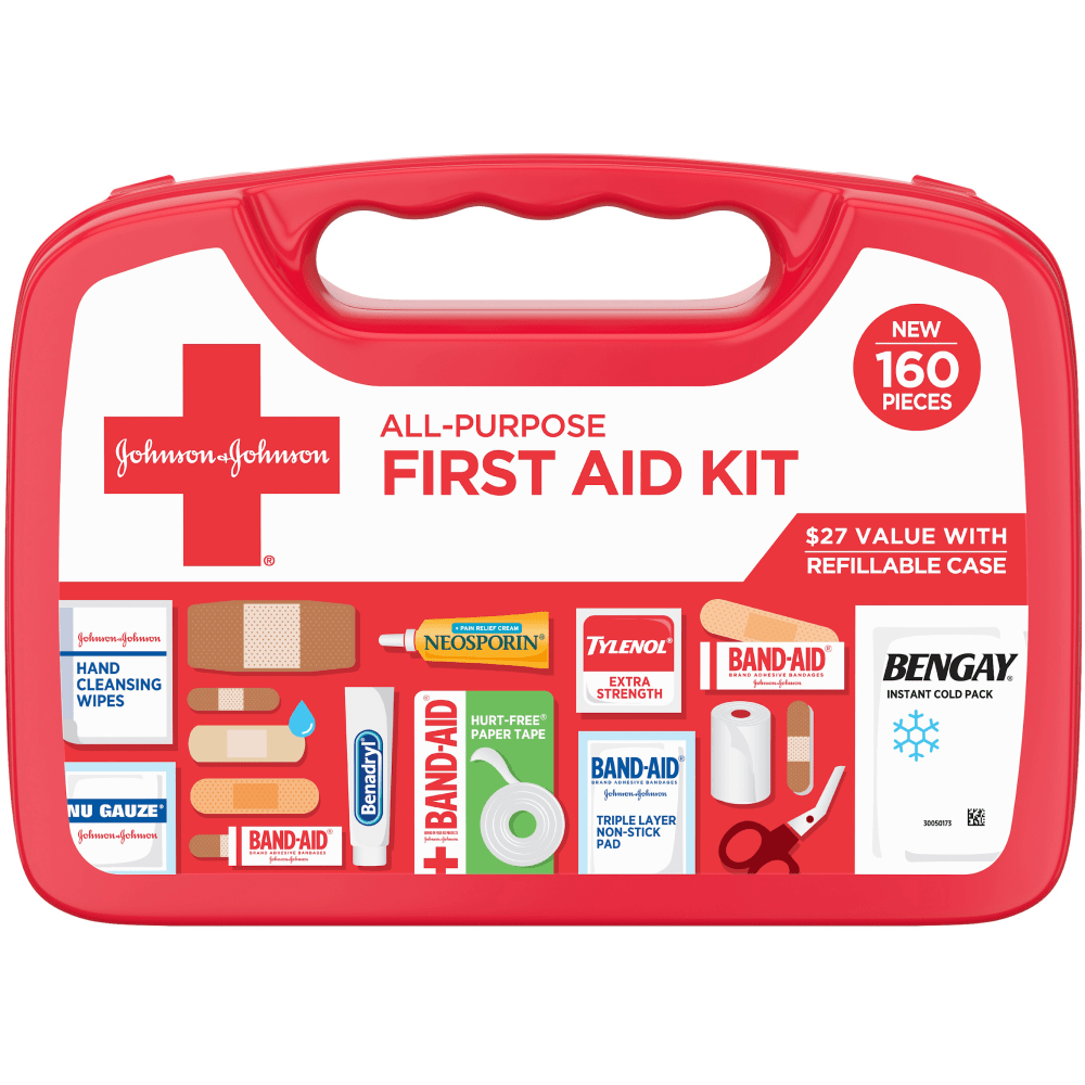 Johnson & Johnson All-Purpose Portable Compact Emergency First Aid Kit, 160 pieces MPN:202045
