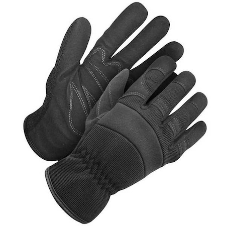 Leather Gloves, Synthetic Leather, Shirred Slip-On Cuff, Ambidextrous Thumb, Full Finger, L, 1 PR MPN:20-1-10015-L-K