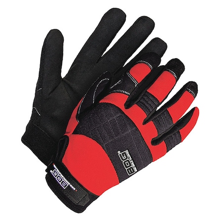 X-Site Mechanics Gloves, Synthetic Leather Palm, Spandex Back, M, Black/Red MPN:20-1-10603R-M