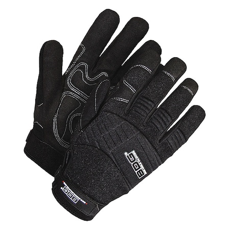X-Site Mechanics Gloves, Synthetic Leather Palm, Spandex Back, M, Black MPN:20-1-10605B-M