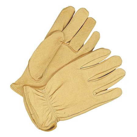 Leather Drivers Gloves, Shirred Slip-On Cuff, Keystone Thumb, Tan, S, 1 PR MPN:20-1-366-S
