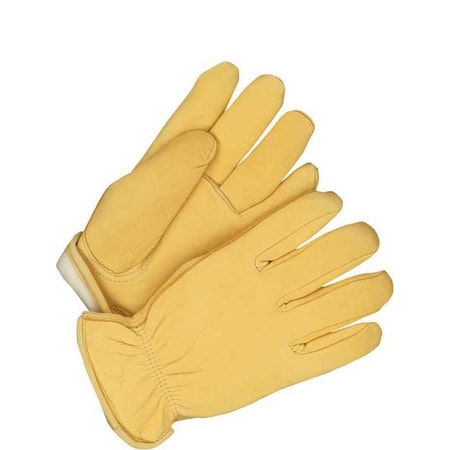 Leather Drivers Gloves, Deerskin Palm, Shirred Slip-On, Beige, 1 PR MPN:20-9-366-M