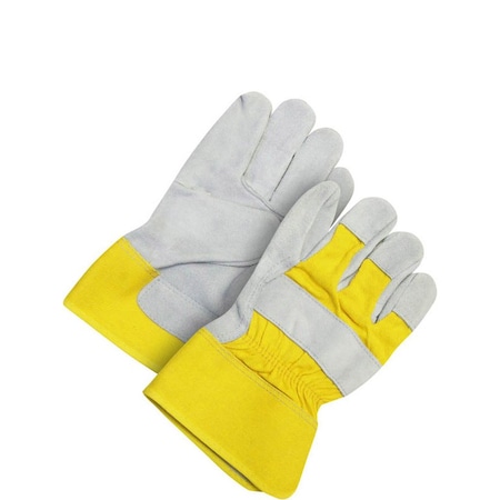 Leather Gloves, Cowhide, Fleece, Leather, Nylon, Safety Cuff, Wing Thumb, Full Finger, Universal MPN:30-1-1008Y-K
