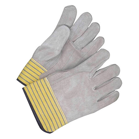 Leather Gloves, Cowhide, Safety Cuff, Straight Thumb, Full Finger, Blue/Gray/Yellow, XL, 1 PR MPN:30-1-599-XL