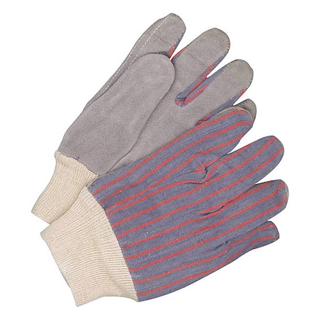 Leather Gloves, Cowhide, Knit Cuff, Straight Thumb, Full Finger, Blue, Red, Tan, XL, 1 PR MPN:30-1-903K-11