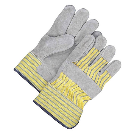 Leather Gloves, Cowhide, Safety Cuff, Wing Thumb, Full Finger, Blue/Gray/Yellow, L, 1 PR MPN:30-1-W10EL-R
