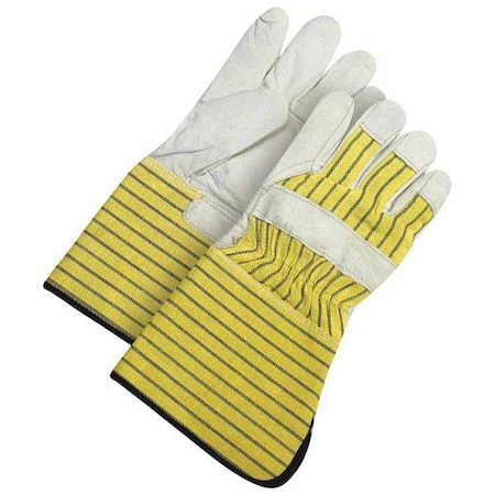 Leather Gloves, Cotton, Fleece, Grain Cowhide, Grain Leather, Rubber, Elastic Cuff, Wing Thumb, L MPN:40-1-1511-5-K