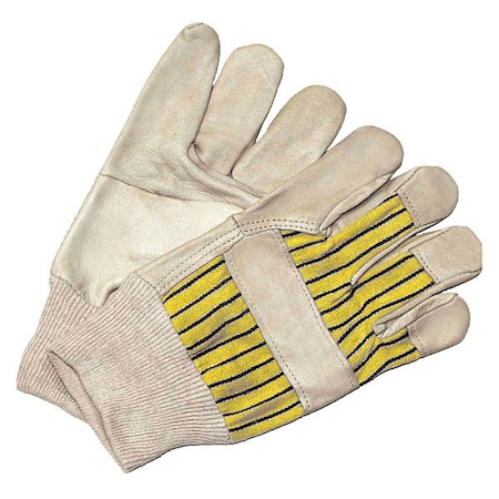Leather Gloves, Cowhide, Safety Cuff, Wing Thumb, Full Finger, Blue/Tan/Yellow, XL, 1 PR MPN:40-1-1511KW