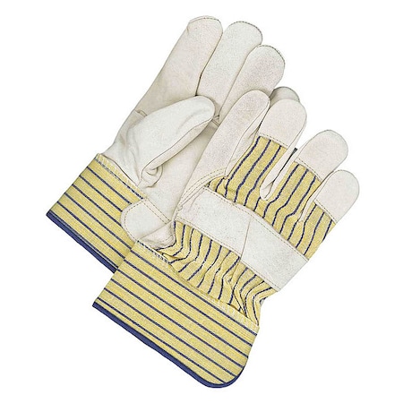 Leather Gloves, Cotton, Fleece, Grain Cowhide, Grain Leather, Rubber, Elastic Cuff, Wing Thumb, XL MPN:40-1-1F11C-K