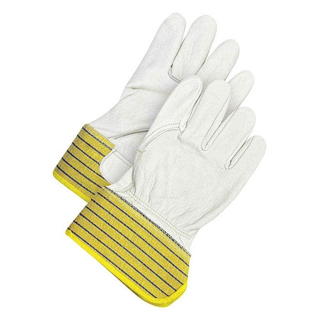 Cowhide Fitter w/Safety Cuff, Fleece, Grain Cowhide, Rubber, Elastic Cuff, Wing Thumb, Full Finger MPN:40-1-2525-M-K
