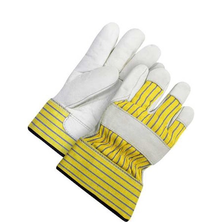 Leather Gloves, Cowhide, Safety Cuff, Wing Thumb, Full Finger, Beige/Yellow, L, 1 PR MPN:40-9-173PL
