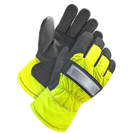 Lined Grain Goatskin Fitter W/ Safety Cuff, Goatskin Palm, Gray/Yellow, 2XL MPN:40-9-1800-X2L