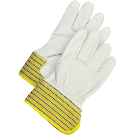 Leather Palm Gloves, Cowhide, Thinsulate, Rubberized Cuff w/Inside Elastic Cuff, Beige/Yellow, M MPN:40-9-2525-M