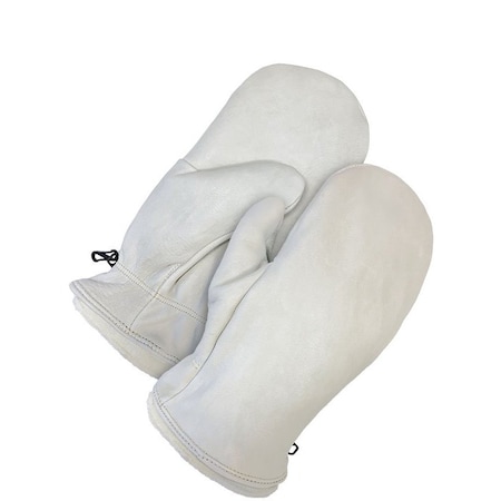 Lined Leather Mitt, Grain Cowhide Palm, Pile Lining, Gray MPN:50-9-227-L