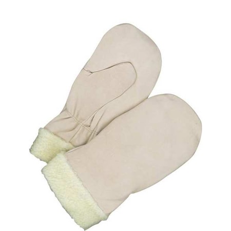 Leather Gloves, Cowhide Palm, Shirred Slip-On Cuff, Beige / Beige, 1 PR MPN:50-9-803PL