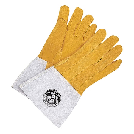 Gander Brand Welding Gloves, Gauntlet Cuff, Straight Thumb, Premium Deerskin, S, 1 PR MPN:60-1-1144-9