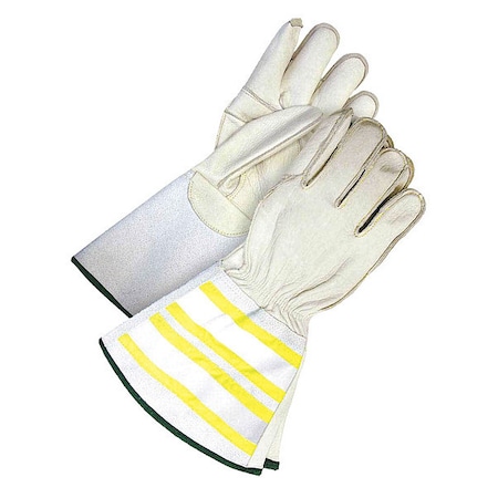 Leather Gloves, Cowhide, Elastic, Kevlar, Gauntlet Cuff, Wing Thumb, Full Finger, 2XL, 1 PR MPN:60-1-1280-X2L-K