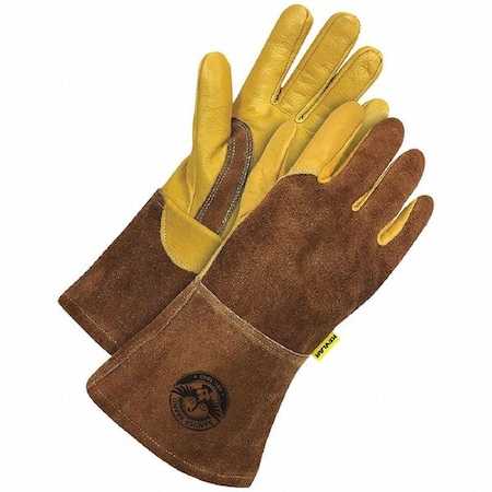 60-1-1818KV Welding Gloves, Gauntlet Cuff, Wing Thumb, Premium Cowhide, M, 1 PR MPN:60-1-1818KV-M