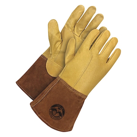 Gander Brand Welding Gloves, Gauntlet Cuff, Wing Thumb, Premium Pigskin, S, 1 PR MPN:60-1-1830-S