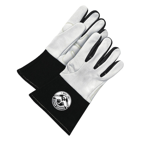 60-1-1949 Welding Gloves, Gauntlet Cuff, Straight Thumb, Premium Goatskin Leather, 2XL, 1 PR MPN:60-1-1949-X2L-K