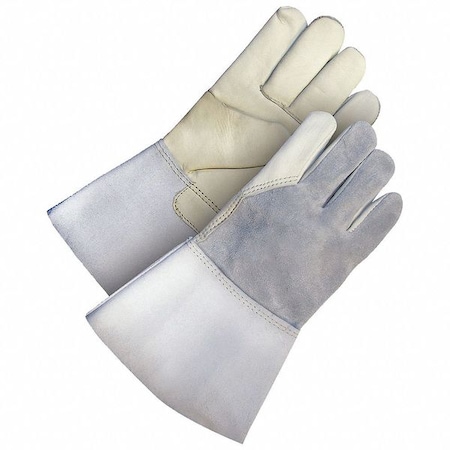 Welding Gloves, Gauntlet Cuff, Wing Thumb, Gray/Tan, S, 1 PR MPN:60-1-650-S