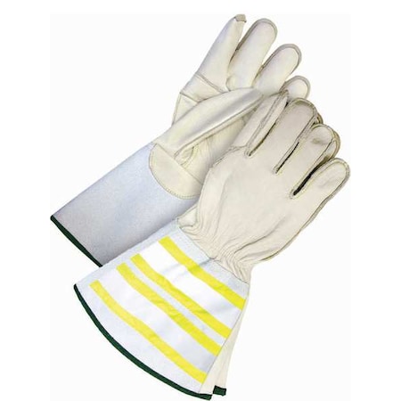 Leather Drivers Gloves, Gauntlet Cuff, Wing Thumb, Beige / Beige, L, 1 PR MPN:60-9-1280-L