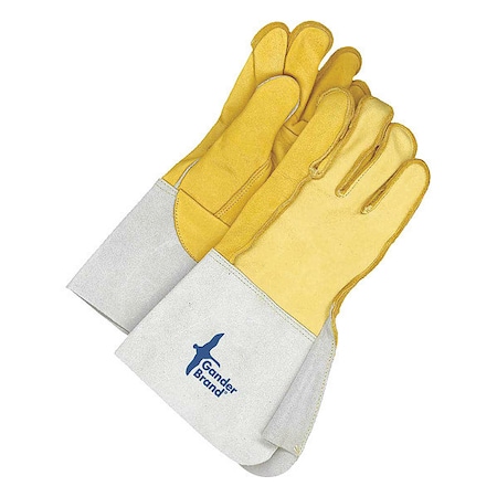 Welding Gloves, Gauntlet w/Gore Cuff, Straight Thumb, Gold/Gray, 10, 1 PR MPN:64-1-1065C-10
