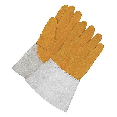 Gander Brand Welding Gloves, Gauntlet Cuff, Straight Thumb, Premium Deerskin, 2XL, 1 PR MPN:64-1-1141-13