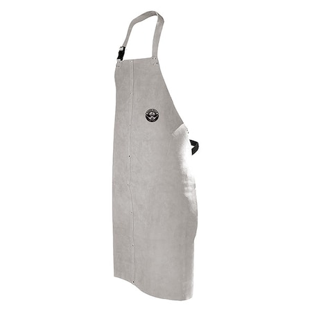 Welding Apron, Leather, 48 in Length, Gray, Universal MPN:64-1-63-48