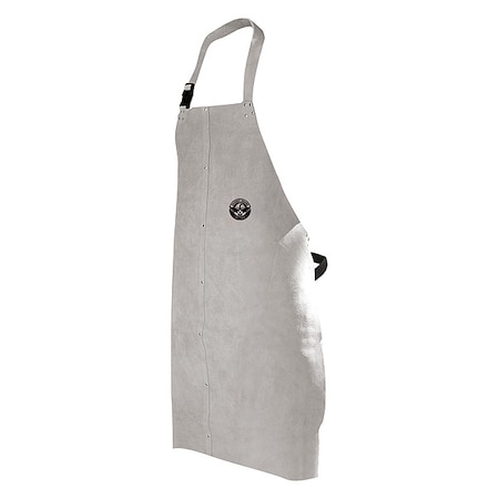 Welding Apron, Leather, 36 in Length, Gray, Universal MPN:64-1-63