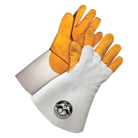 Gander Brand Welding Gloves, Gauntlet Cuff, Straight Thumb, Premium Deerskin, L, 1 PR MPN:64-9-1145-11