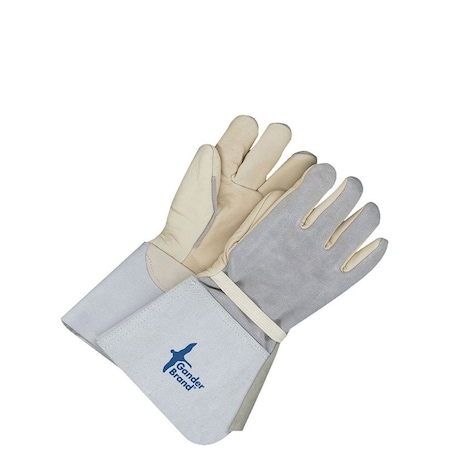 Lined Utility Glove, Gauntlet Cuff w/Gore Cuff, Gunn Cut w/Wing Thumb Thumb, Natural, L, 1 PR MPN:64-9-1268-11