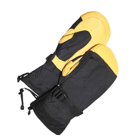 Ski Mitt, Guantlet with Drawstring Cuff, Black/Yellow, M MPN:80-9-0504181-M