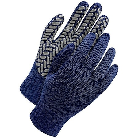 Wool Cold Weather Gloves, PVC Grip Palm, Knit Wrist, Blue MPN:80-9-2015-S